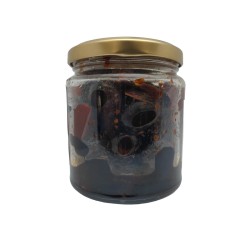 Chilli black olives in a jar Les Délices De L'olivier