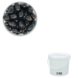 Black Olives with Herbs, wholesale in a 3 kg bucket.