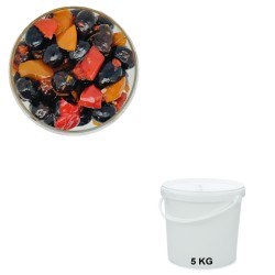 Spicy Black Olives, wholesale in a 5 kg bucket.