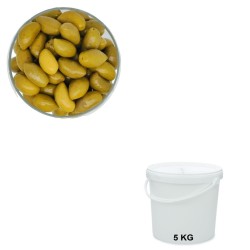 Lucques olives, wholesale in 5 kg buckets.