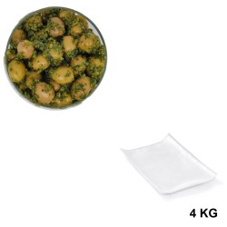 Olives Vertes MBC, vente en gros en sachet sous vide de 4 kg.
