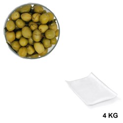 Olives Vertes Cassées Fenouil, en gros en sachet sous vide de 4 kg.