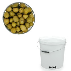 Broken Green Olives with Fennel, wholesale in a 10 kg bucket.
