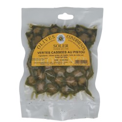 Green Olives Broken with Pistou - Délices des Oliviers Maison Soler