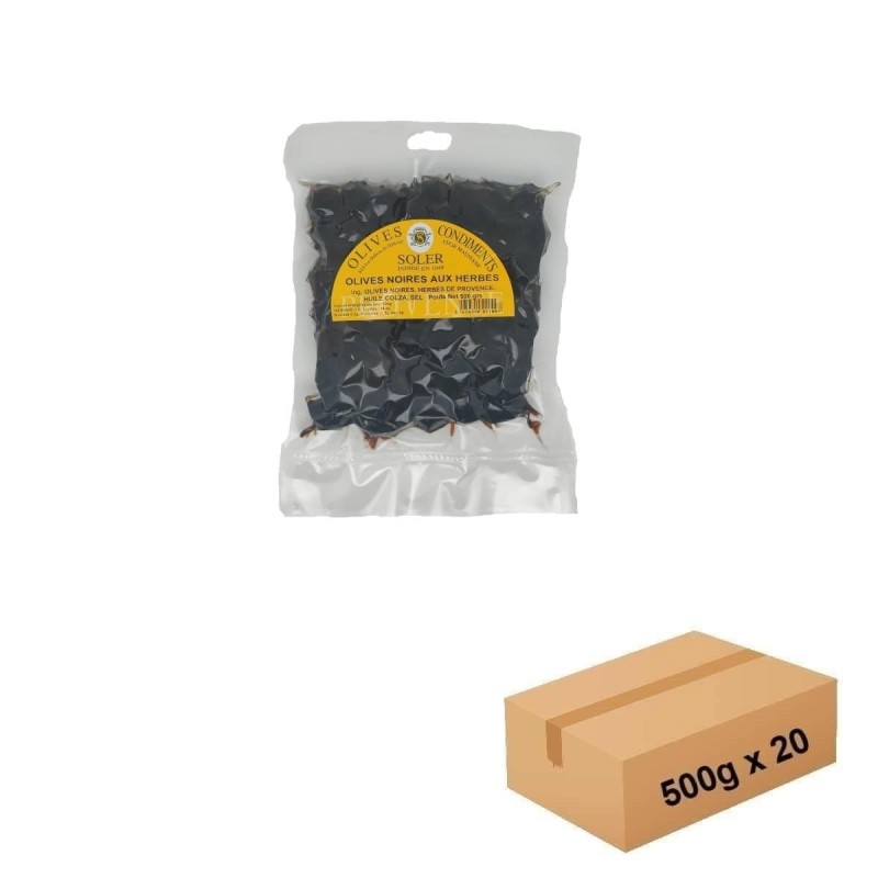 Sous vide black olives 500g - Délices de l'Olivier, Provence