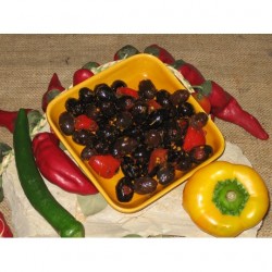 BLACK OLIVES WITH CHILLIS 500 G / 1.1 LBS