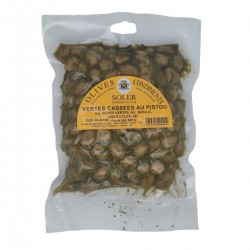 Olives Cassées au Pistou 500 g | Achat Délices de l'Olivier