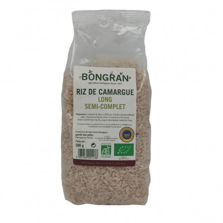 Organic Semi-Wholemeal Camargue Long Rice 500 g - PGI Quality