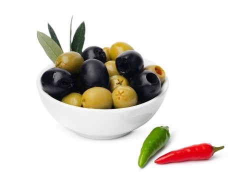 Olives vertes et noires dénoyautées