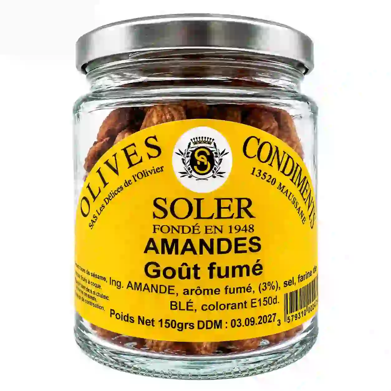 Amandes goût fumé en bocal